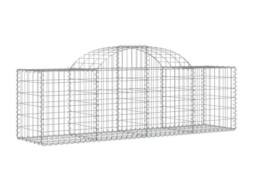 Paniers à gabions arqués 2 pcs 200x50x60-80 Fer renforcé WPQN31724