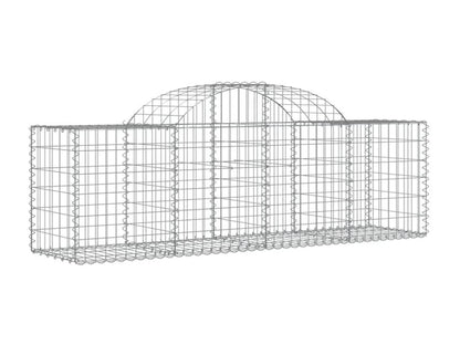 Paniers à gabions arqués 2 pcs 200x50x60-80 Fer renforcé WPQN31724