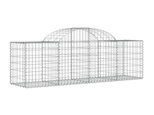 Paniers à gabions arqués 2 pcs 200x50x60-80 Fer renforcé WPQN31724