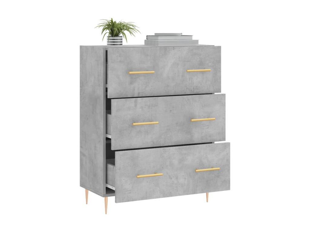 Buffet gris béton 69,5x34x90 cm bois d'ingénierie HHHK48413