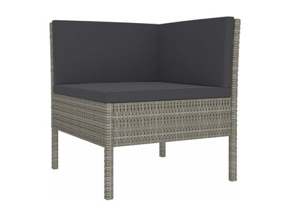 Salon de jardin 11 pièces avec coussins Résine tressée Gris VYQV55157