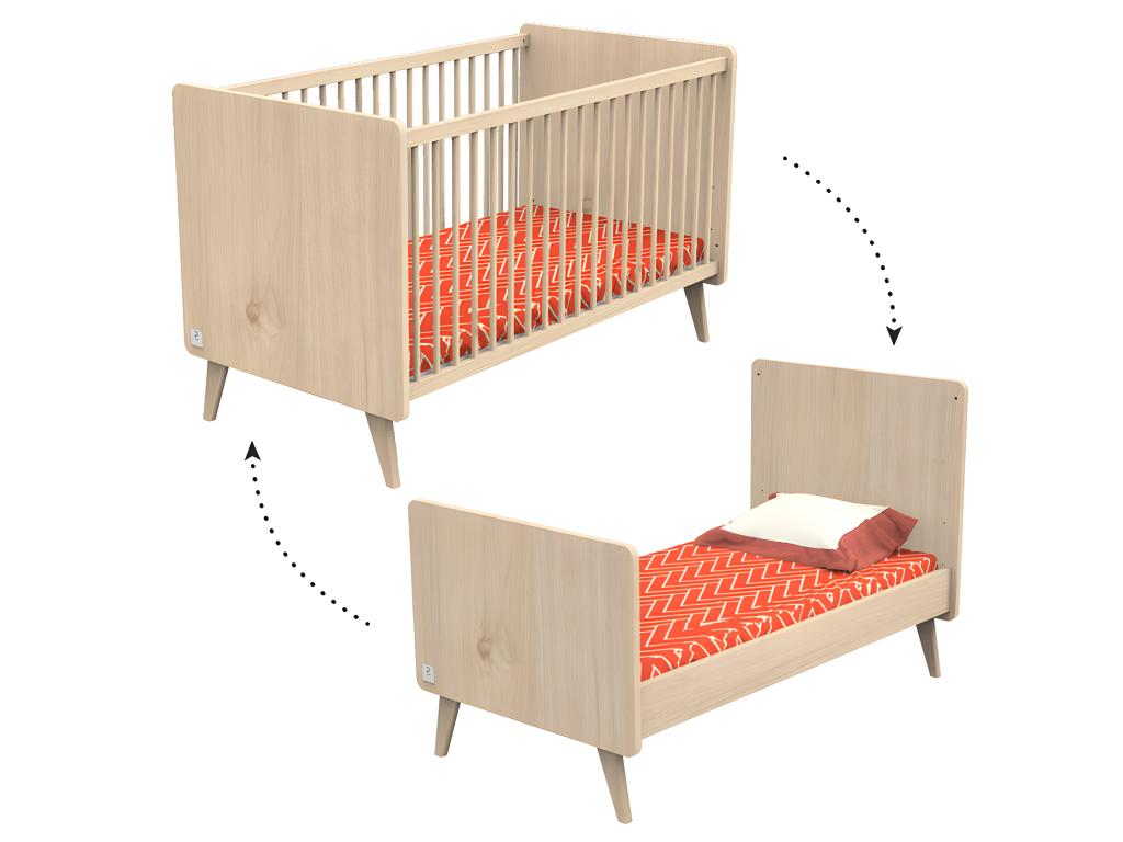 Chambre complète lit bébé évolutif commode à langer et armoire Chicyla Bois IWOE88295