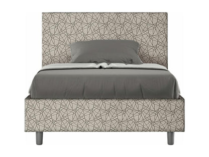 Lit 1 place et demi avec sommier rembourré 120x190 tissu Laviecasa 2 gris Laviecasa HHJE37885