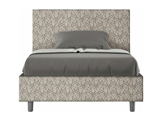 Lit 1 place et demi avec sommier rembourré 120x190 tissu Laviecasa 2 gris Laviecasa HHJE37885