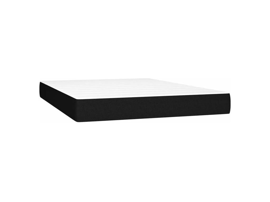 Sommier à Chicyla de lit matelas et LED Noir 140x200 Tissu NJYD39850