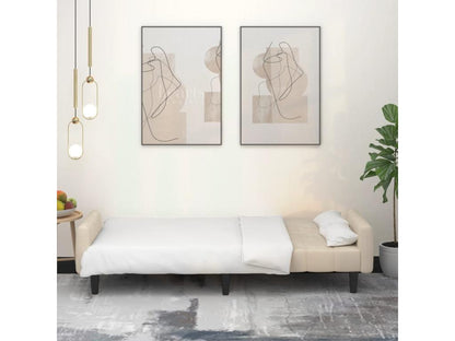 Canapé-lit à 2 places crème velours PAWT64077