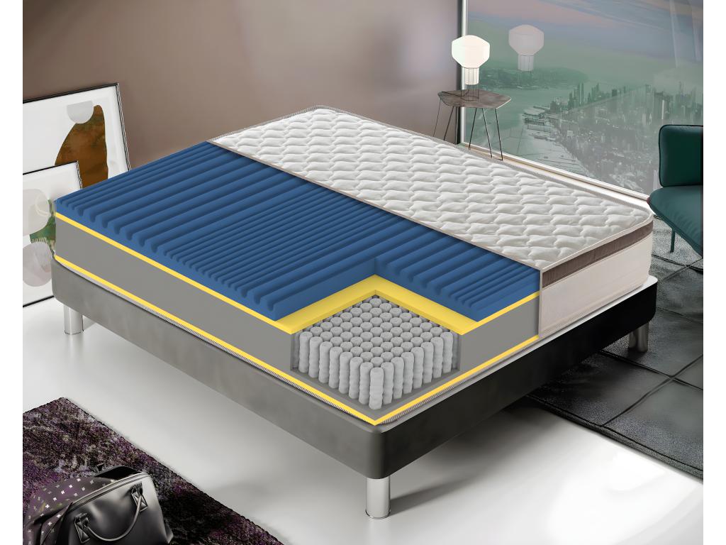 Matelas Ressorts Ensachés 1600 - Housse Anatomique - 7 Zones De Confort 100x200 cm KFQP81468