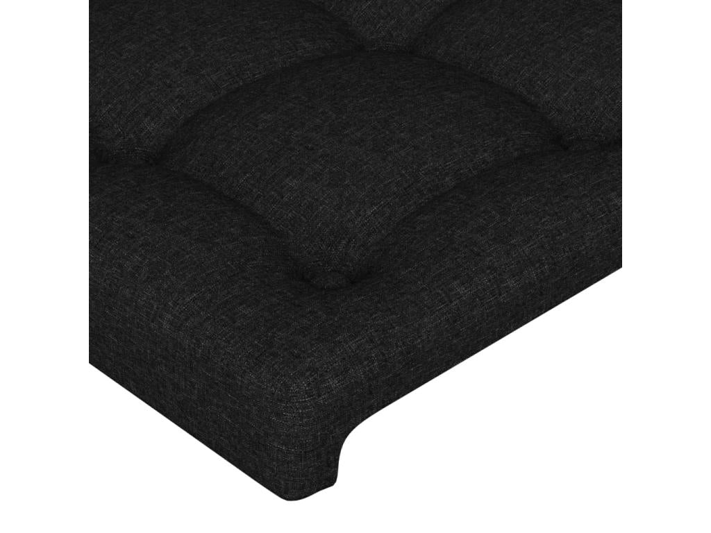Tête de lit avec oreilles Noir 203x23x118/128 cm Tissu JJPR25563