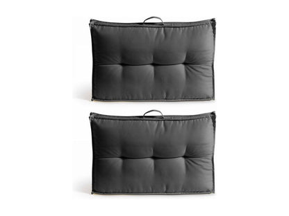 Lot 2 coussins palette dossier polyester gris 60x40x12 cm SFYN30446