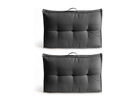 Lot 2 coussins palette dossier polyester gris 60x40x12 cm SFYN30446