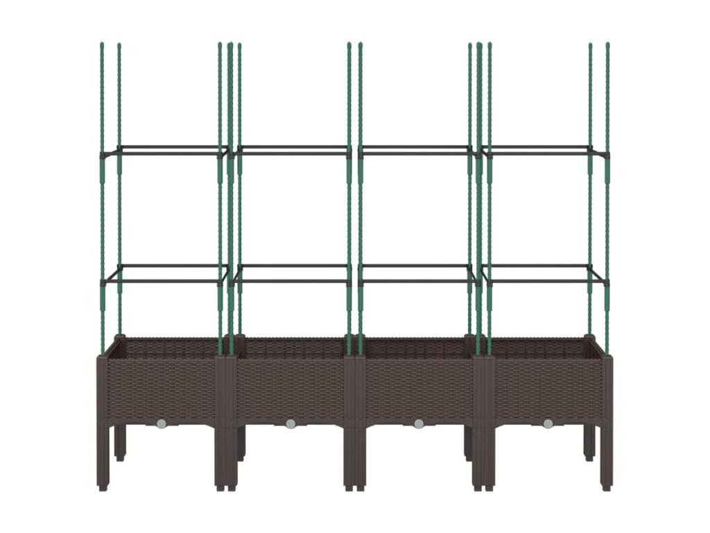 Jardinière avec treillis marron 160x40x142.5 cm PP FSCS85657