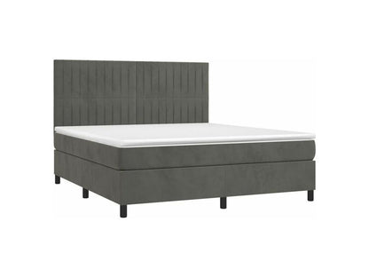 Sommier à Meuble de lit et matelas Gris foncé 160x200 Velours