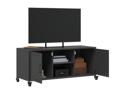 Meuble TV noir 100,5x39x43,5 cm acier laminé à froid OXZX44826