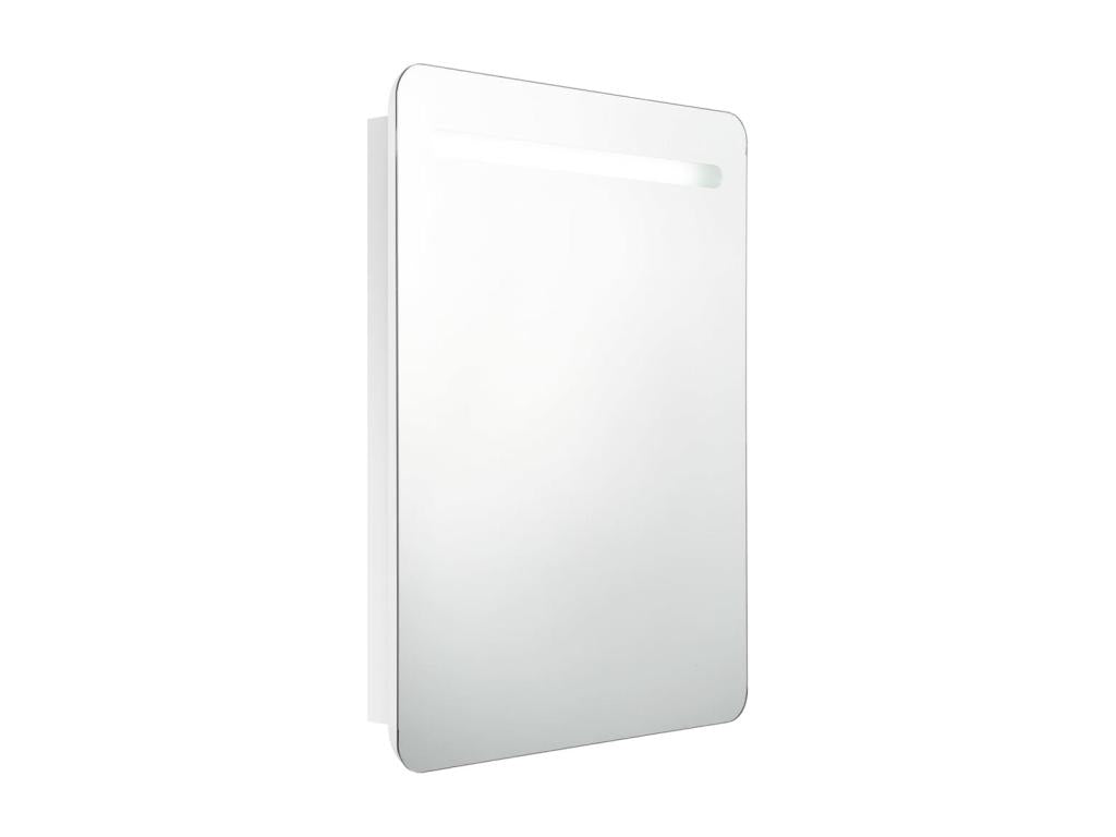 Armoire de salle de bain à miroir LED Blanc brillant 60x11x80cm QPGG19109