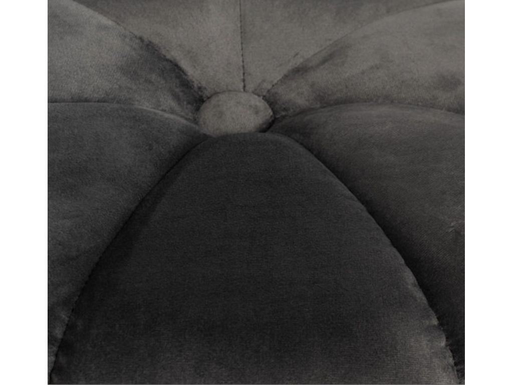 Pouf rond en velours Chicyla-Couleur Gris foncé NQNB46137