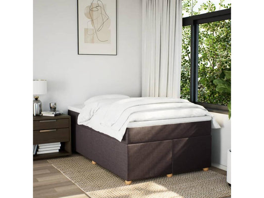 Sommier à Chicyla de lit et matelas marron foncé 120x190cm tissu WHFJ82624