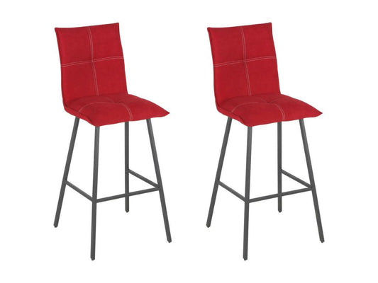 Chicyla - Lot de 2 Tabourets Rouges Assise H65cm PYIL41969