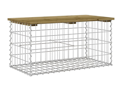 Banc de jardin design gabion 83x44x42 cm bois de pin imprégné URZV59386