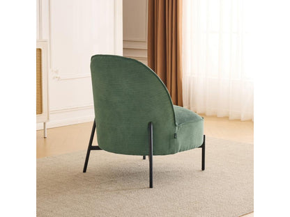 Fauteuil en velours tricoté vert kaki - Chicyla FRYH06400