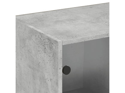 Bibliothèque avec portes gris béton 204x37x75 COAF98942