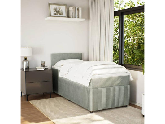 Sommier à Chicyla de lit et matelas Gris clair 90x190 cm Velours DJTM55667