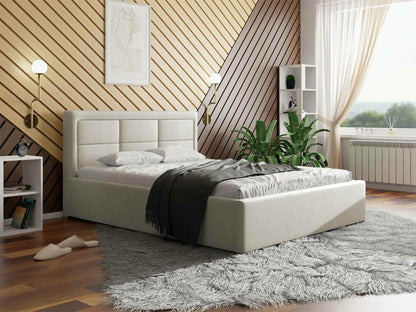 Lit Chicyla 103 Double Gris 140x200 Tapisserie Sommier à Chicyla 160x223x93cm HOWJ73176