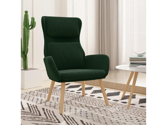 Fauteuil de relaxation Vert foncé Velours QNIT41815