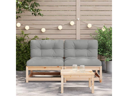 Canapés de jardin sans accoudoirs coussins 2pcs bois massif pin YKPK83548