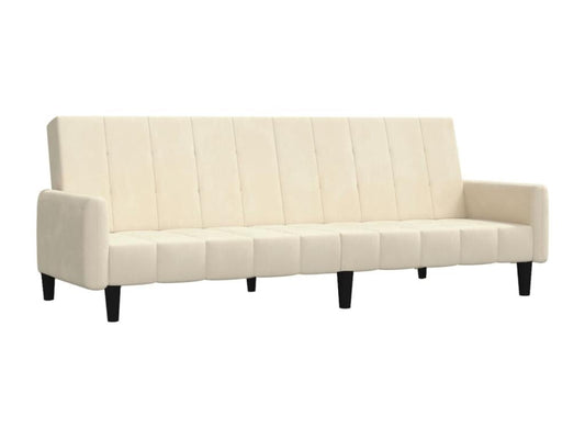 Canapé-lit à 2 places crème velours PAWT64077
