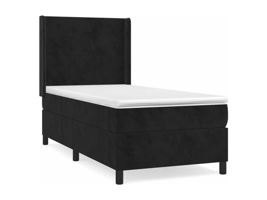 Lit à sommier tapissier avec matelas Noir 100x200 cm Velours FDWH81952