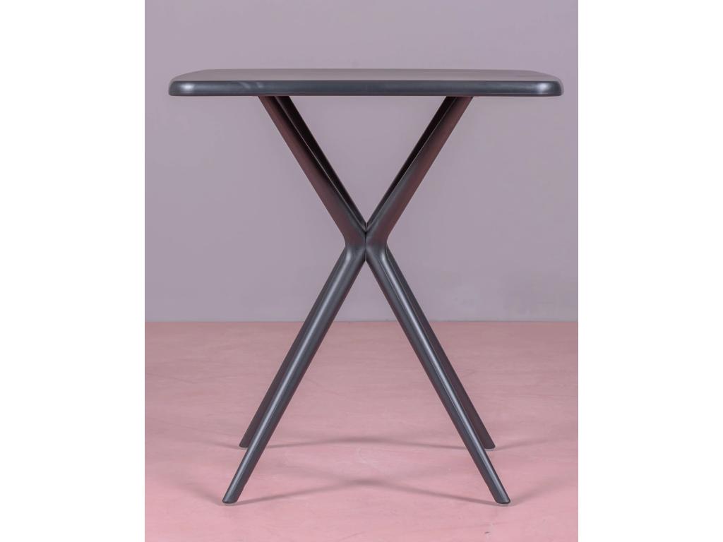 Lot de 4 chaises design avec accoudoirs et table pour le jardin - Dream - Noir YPYW12765