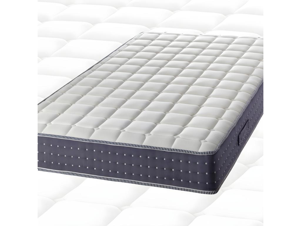 Chicyla - Pack Matelas 140x190 Sommier Tapissier Démontable 2x20 Chicyla Lin Pieds Argent 15cm FYBY18506
