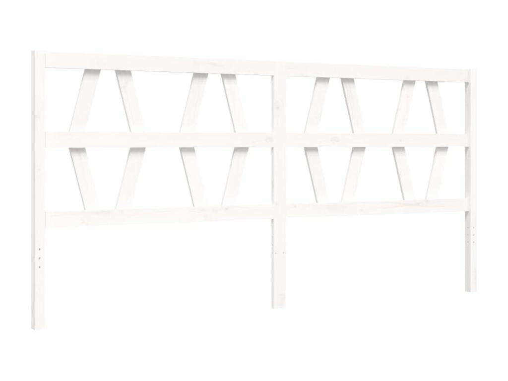 Cadre de lit avec tête de lit blanc 200x200 cm bois massif DNEN79643