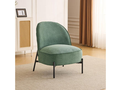 Fauteuil en velours tricoté vert kaki - Chicyla FRYH06400