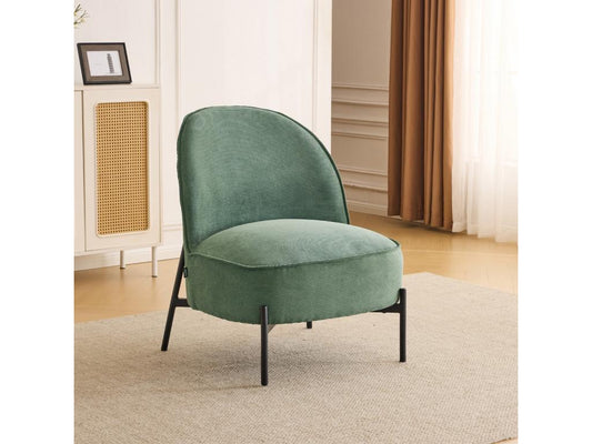 Fauteuil en velours tricoté vert kaki - Chicyla FRYH06400