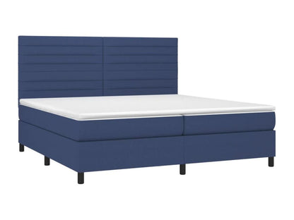 Sommier tapissier et matelas et LED Bleu 200x200 cm Tissu MVUR17590