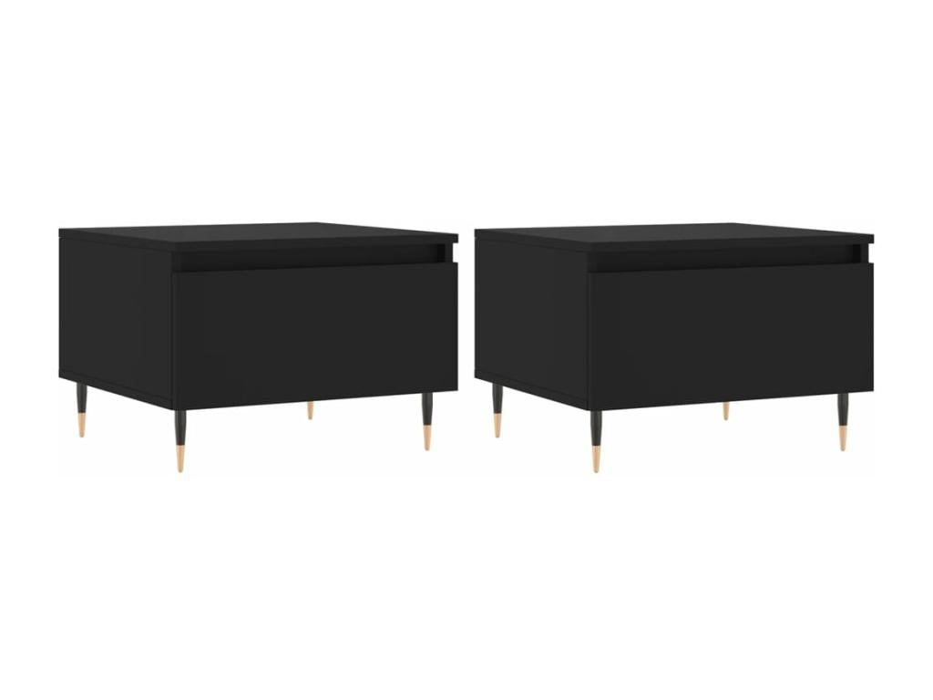 Tables basses 2 pcs noir 50x46x35 cm bois d'ingénierie NJPI93744