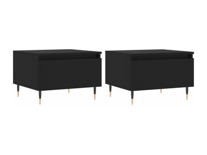 Tables basses 2 pcs noir 50x46x35 cm bois d'ingénierie NJPI93744