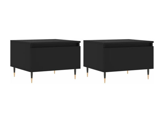 Tables basses 2 pcs noir 50x46x35 cm bois d'ingénierie NJPI93744