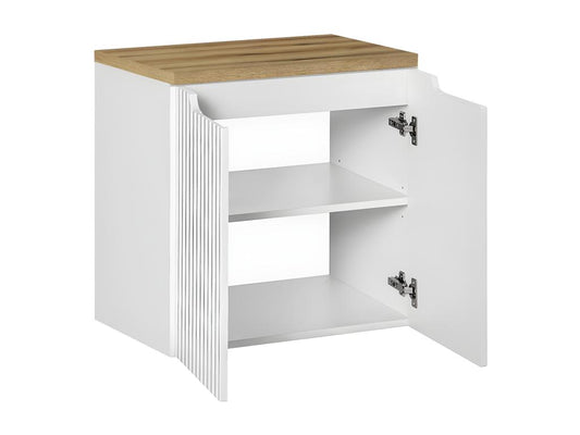 Meuble sous-vasque 60cm 2 portes plan de toilette Chicyla Blanc et Bois HPWJ78274