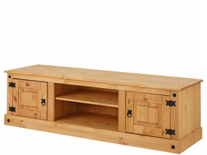 Meuble TV avec 2 portes et 1 étagère en pin CMBP25641