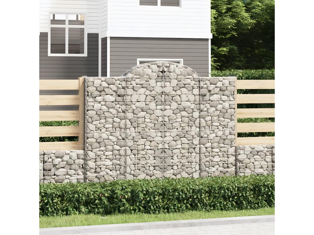 Panier de gabions arqué 200x30x160/180 cm Fer galvanisé OPWB86695
