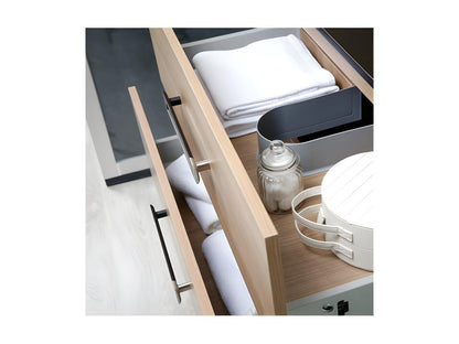 Meuble sous vasque suspendu 2 tiroirs 90 cm Bois Miroir - Chicyla - L 91 xl 46 x H 53 cm WVCA18420