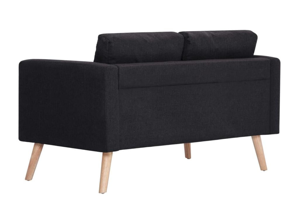 Canapé 2 places Tissu Noir LAIF44661