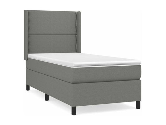 Sommier à Chicyla de lit avec matelas Gris foncé 100x200 Tissu VJZQ51186
