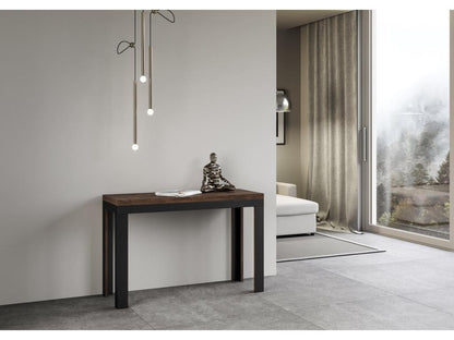 Table portefeuille extensible 120x45/90 cm Meublori Double Noyer cadre Anthracite