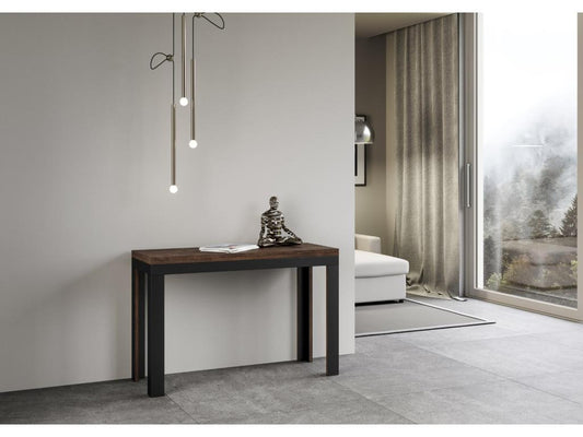 Table portefeuille extensible 120x45/90 cm Meublori Double Noyer cadre Anthracite