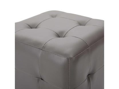 2 pcs Tables de chevet Gris 30x30x30 Similicuir OHHH23483