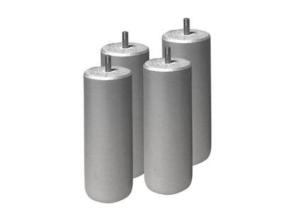 Chicyla - Pack Matelas 160x200 Sommier Tapissier Démontable 2x20 Chicyla Anthracites Pieds Argent 15cm SGJB03051