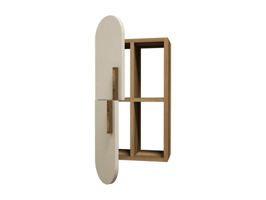 murale Chicyla Étagère Tablette murale Rayonnage polyvalent 35x22 h60 cm Noyer et Crème BIYN62853